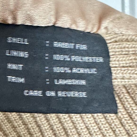 Colebrook Tan Rabbit Fur Knit Zip Uo Sweater Vest Size Medium - Picture 4 of 5